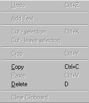Edit menu before a selection